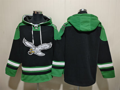 Men's Saquon Barkley Jalen Hurts Philadelphia Eagles Black Ageless Must-Have Lace-Up Pullover Hoodie