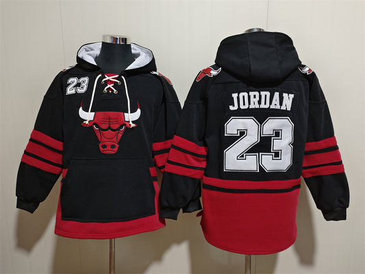 Men's Michael Jordan Chicago Bulls Blank Black Pullover Hoodie