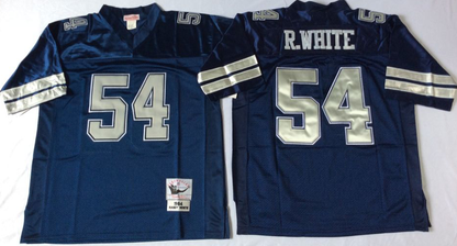 Men's Randy White #54 Dallas Cowboys White Navy Vintage Stitched Football Jersey
