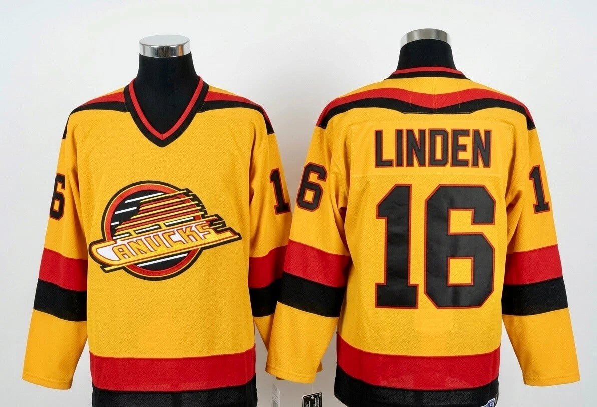 Men's Retro Vancouver Canucks Kirk McLean Yellow 1989 CCM Vintage Stitched Hockey Jersey