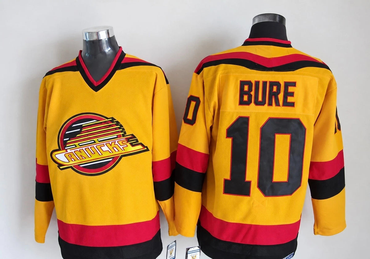 Men's Retro Vancouver Canucks Kirk McLean Yellow 1989 CCM Vintage Stitched Hockey Jersey